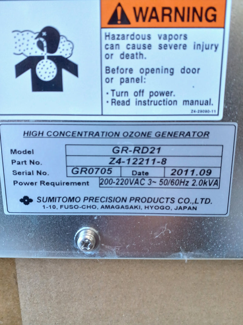 ギャラリービューアに画像をロードする, 住友プレシジョン オゾンジェネレーター中古
